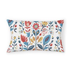 Bright and Colourful Folk Art Flowers, Pillow Sham, Pillowcase