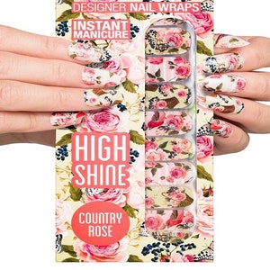 Country Rose Nail Wraps / Nail Strips / Nail Stickers