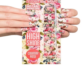 Country Rose Nail Wraps / Nail Strips / Nail Stickers