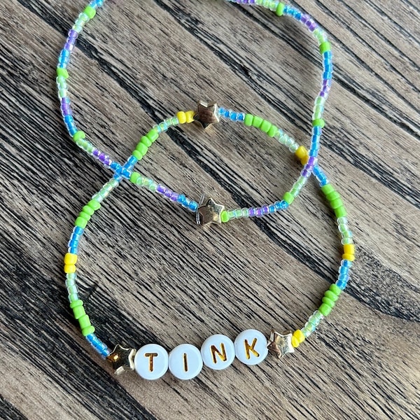 Tinker Bell Inspired Beaded Bracelet