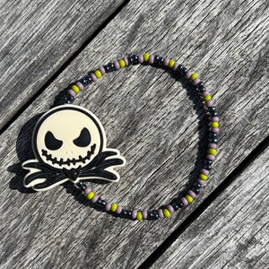 Jack Skellington Halloween Beaded Bracelet
