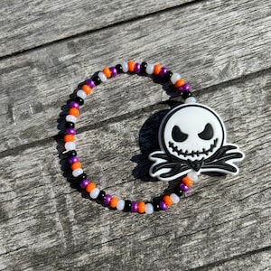 White Jack Skellington Halloween Friendship Bracelet