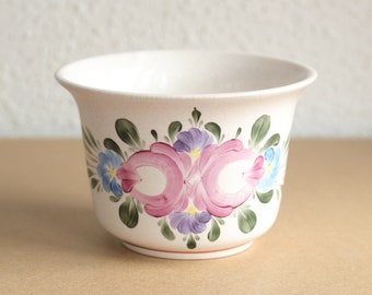 Maceta de cerámica decorativa vintage, maceta pintada a mano, maceta con flores, maceta de interior