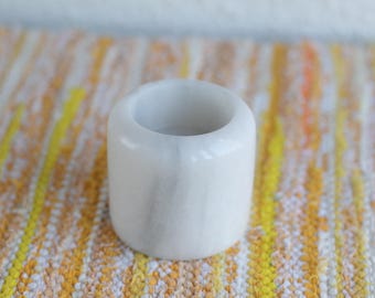 Vintage Marble Candleholder: Marble Gray White Swirl Candle Holder