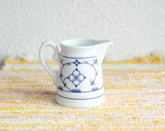 Vintage blue and white pitcher, Indisch Blau by Winterling, porcelain creamer, porcelai pitcher