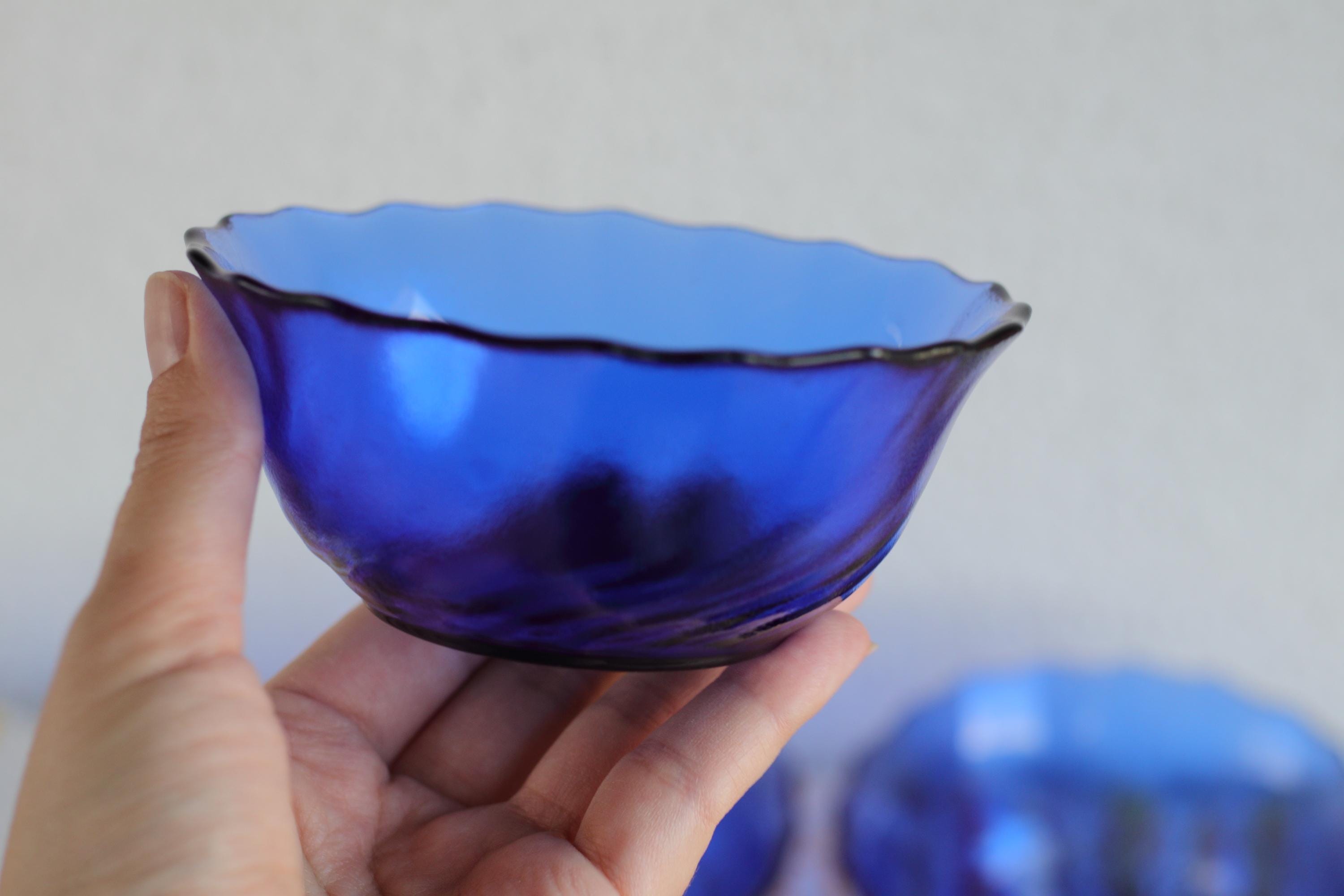 ヴィンテージ アルコロック コバルトブルー ボウル - 4個セット