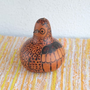 Vintage Peruvian gourd, Bird Gourd Folk Art Peruvian Bird, Halloween decor,