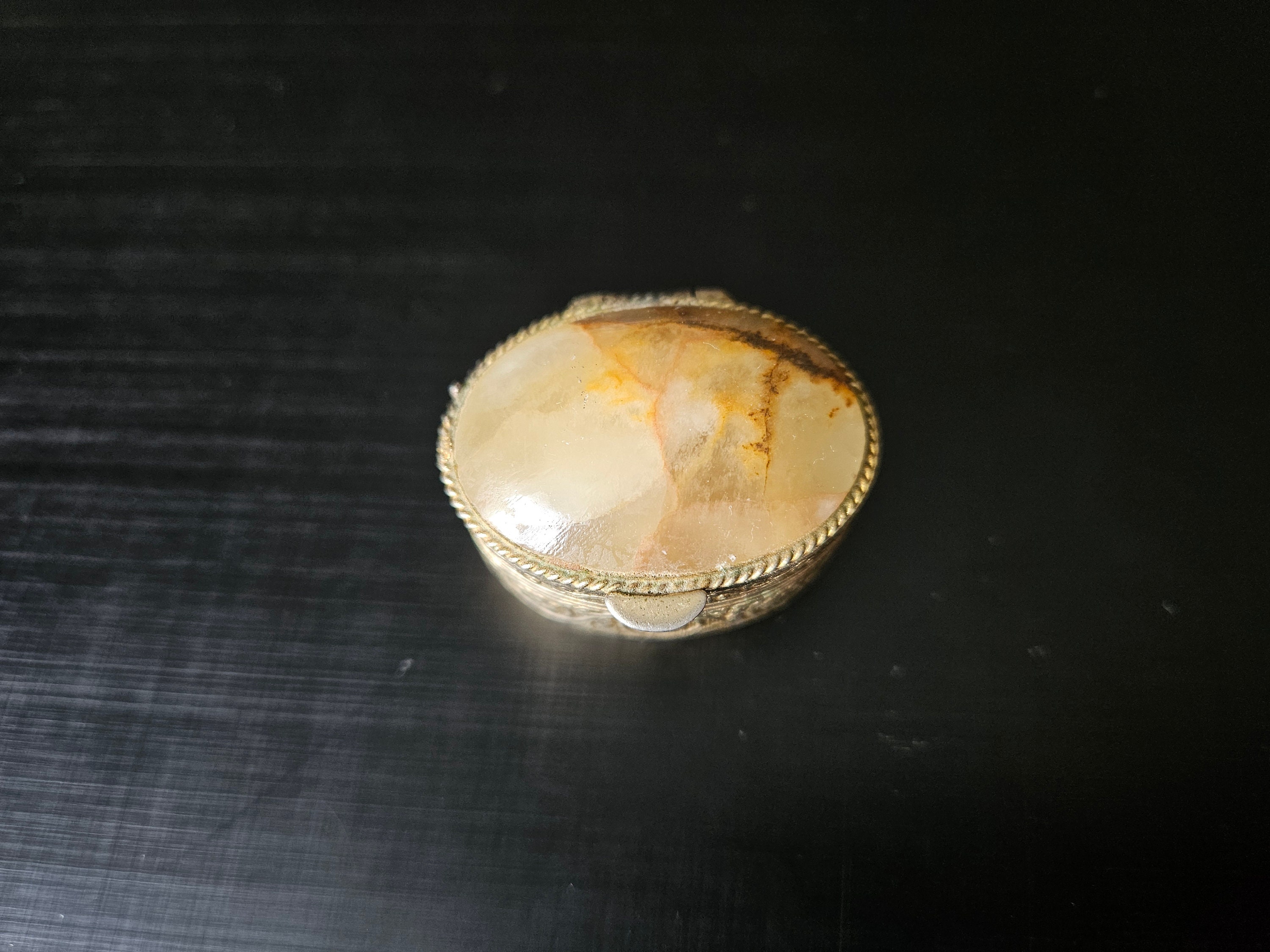 ヴィンテージオニキス真鍮製小物入れ：小さなジュエリー収納 - Etsy 日本