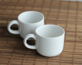 Vintage Höganäs Espresso Tassen: Skandinavisches Steingut 2er Set