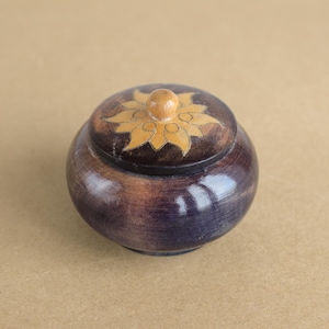Vintage Runde Holz Trinket Box: Schatzkästchen mit Deckel