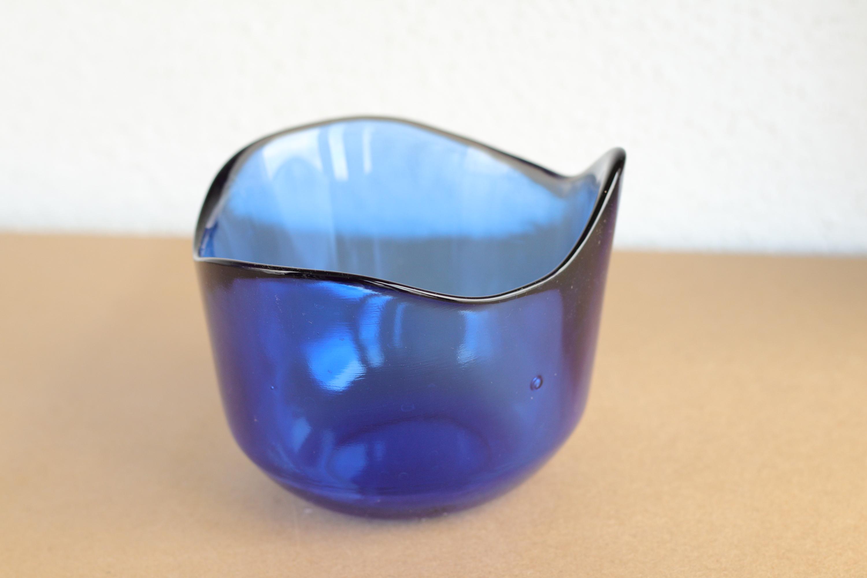 Vintage blue glass bowl from Reijmyre Sweden, Reijmyre blue bowl, Art glass bowl, Cobalt blue glass bowl, Reijmyre glass, gift for mom