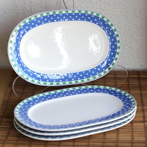 Vintage Villeroy & Boch Party Look Oval Plate Set, Party look line oval plate set