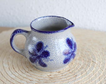 ヴィンテージ西ドイツ製ピッチャーセット：ブルー＆グレーのセラミック