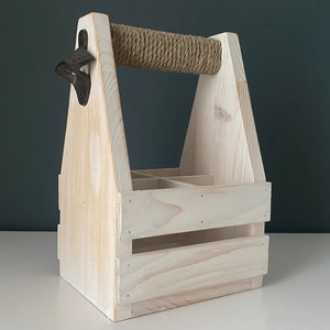 Houten bierbus/drager/krat/bierkist | Set van vier | Gepersonaliseerde Vaderdag, voetbalcadeau, cadeau voor mannen die alles al hebben