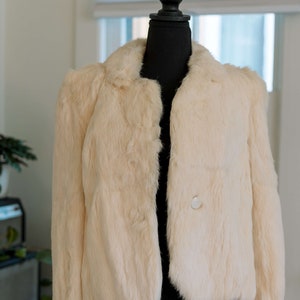 Vintage White Rabbit Fur Coat