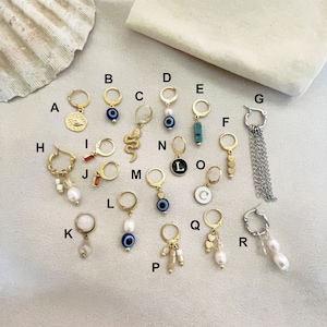 Pendientes mono/Aretes • Acero inoxidable/Perlas • Oro/Plata