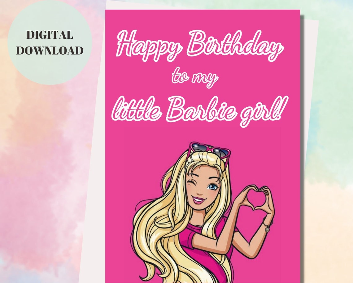 Barbie Birthday Card for Kids Birthday - Il 1140xN.5135059813 Sdyr 