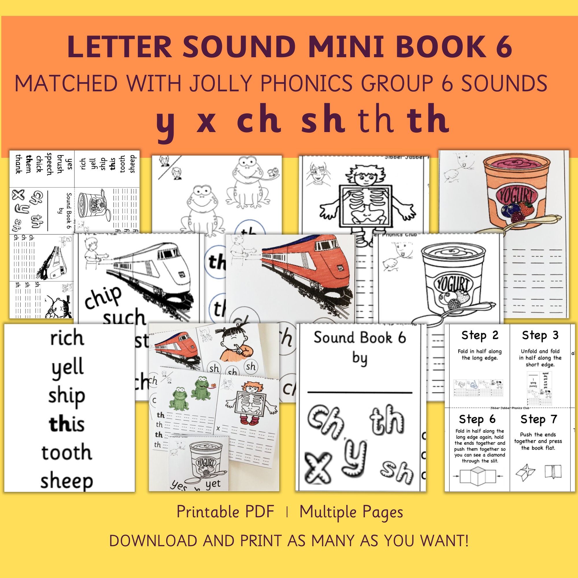 Sonido Inicial Y X Ch Sh Th Mini Libro 6 - Etsy España