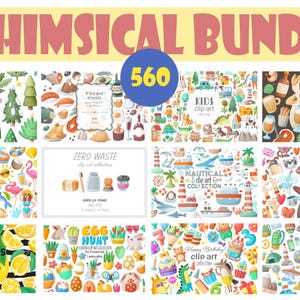 Wunderbares Bundle, Kinderzimmer Clipart, Geburtstagseinladung, Schwimmbad, Sommerreise, Ozean-Strand, Zero Waste, Lebensmittel Clipart
