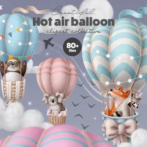 Sweet Dreams Cute Sleeping Animals Clipart – Baby Nursery Decor, Dreamland PNG, Baby Shower Invitation, Moon and Clouds