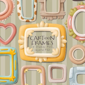 Clipart di graziose cornici per bambini, bordi di cornici disegnati a mano con cartoni animati, divertenti cornici per scrapbooking da scaricare, biglietti di auguri fai da te, inviti