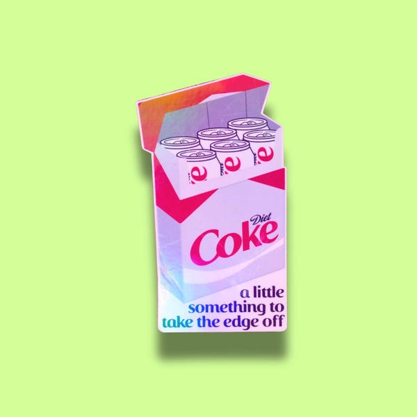 Adesivo e calamita per frigorifero con Coca-Cola Light - adesivo per bottiglia, olografico, lucido, decorazione per laptop, idee regalo