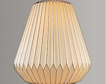 Extra Large Pinstripe Pendant Bomb Origami Paper Lampshade