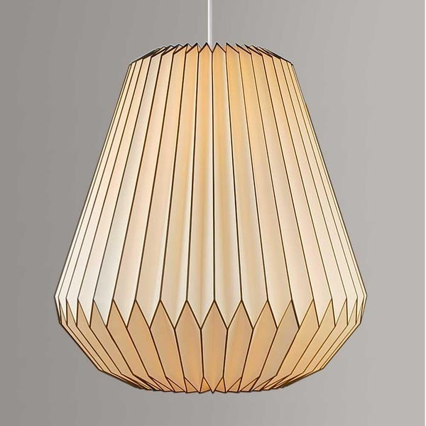 Extra Large Pinstripe Pendant Bomb Origami Paper Lampshade