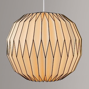 Pinstripe Round Origami Paper Lampshade