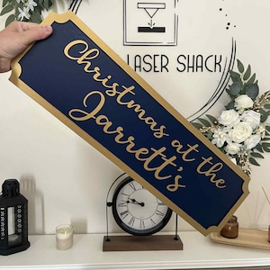 Freestanding Christmas at the Surname's | Street sign 3D look | personalised wall mount | MDF | gift | present | home decor | Christmas gift