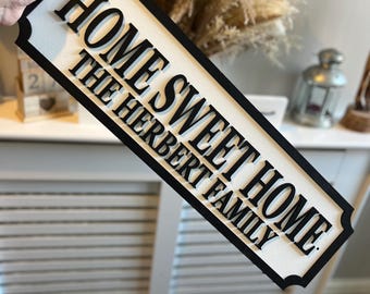 custom design | create your own | Street sign 3D look | personalised wall mount | MDF | wall decor | gift | unique | laser cut | home decor