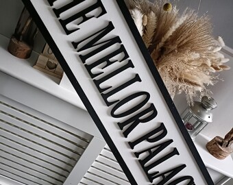 70cm long - The Surname Palace | Street sign 3D look | personalised wall mount | MDF | Home decor | Gift | Birthday | Wedding | Christmas