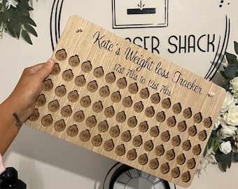 5 stone Weight loss chart | Pounds for Lbs | personalised gift | oak veneer | Birch Plywood  | wall mount | slimming | diet | gift