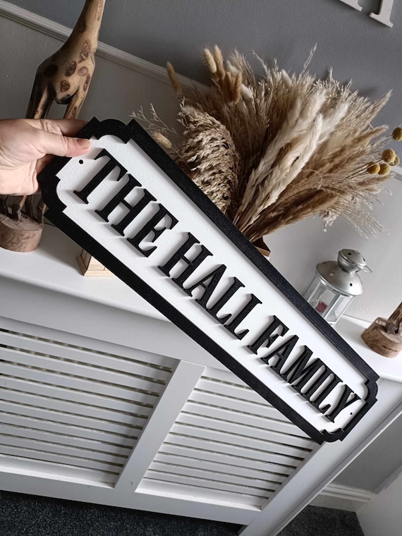 Personalised Family Surname Street Sign – 3D Effect – Rustic MDF Wall Mount – Custom Gift