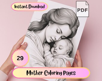 Unique Mother's Day Coloring Pages Gift for Mo, DIY Gift for Her Digital Download Instant Print (PDF) 29 Pages Printable Gift for Mom tools