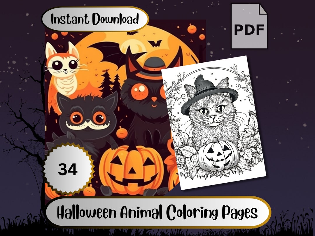 Halloween Animal Coloring Pages, Animal Designs for All Ages, Printable
