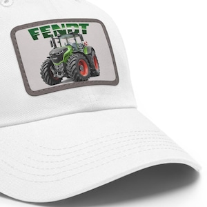 Traktor Fendt...Czapka z naszywką ze skóry
