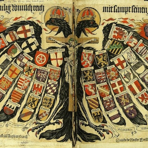 Águila alemana del Sacro Imperio Romano Germánico, 1510... Póster de papel mate