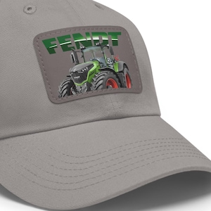 Tractores alemanes Fendt... Gorra de papá con parche de cuero