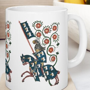 Medieval Knight on horseback, German circa 1250...Ceramic Mug 11oz