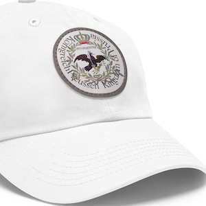 Prussian Eagle Dad Hat: Ostpreussen Text Leather Patch Cap