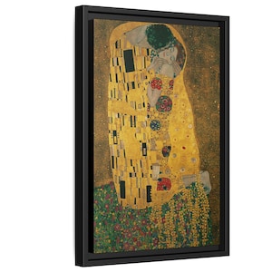 Ingelijste canvasprint, The Kiss by Klimt Jugendstil Art Nouveau ingelijste muurdecoratie, woondecoratie, Gustav Klimt-kunstwerk, romantisch cadeau