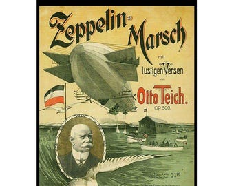 Zeppelin airship on Lake Constance Matte Poster
