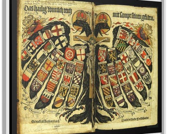 Holy Roman Empire Framed Canvas: Double Headed Eagle, German Historical Decor