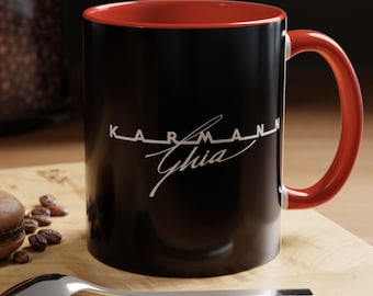 Taza de café con el logotipo de Karmann Ghia de los años 50... con detalles