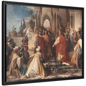 Framed Canvas, Kaiser Friedrich II Holy Roman Emperor in Palermo, Wall Decor, Framed Print , German Emperor, Historical Gift Home Decor