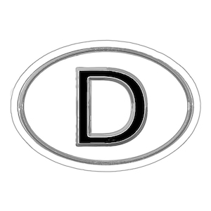 Die-Cut Stickers - Outdoor Sticker D for Deutschland, German Decal, Travel Sticker, International Vehicle Code, Europe Decal