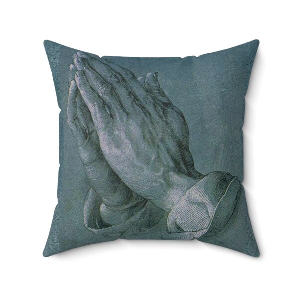 Albrecht Dürer, Praying Hands...Spun Polyester Square Pillow