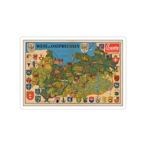 Karte von Ost- und Westpreußen, 1937...Außenaufkleber