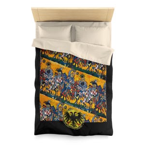 Holy Roman Empire Tournament Battle...Duvet Cover...Battle Scene and double headed Eagle of the Holy Roman Empire of the German Nation